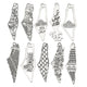 Lot de 10 pendentifs Carte Palestine Gaza