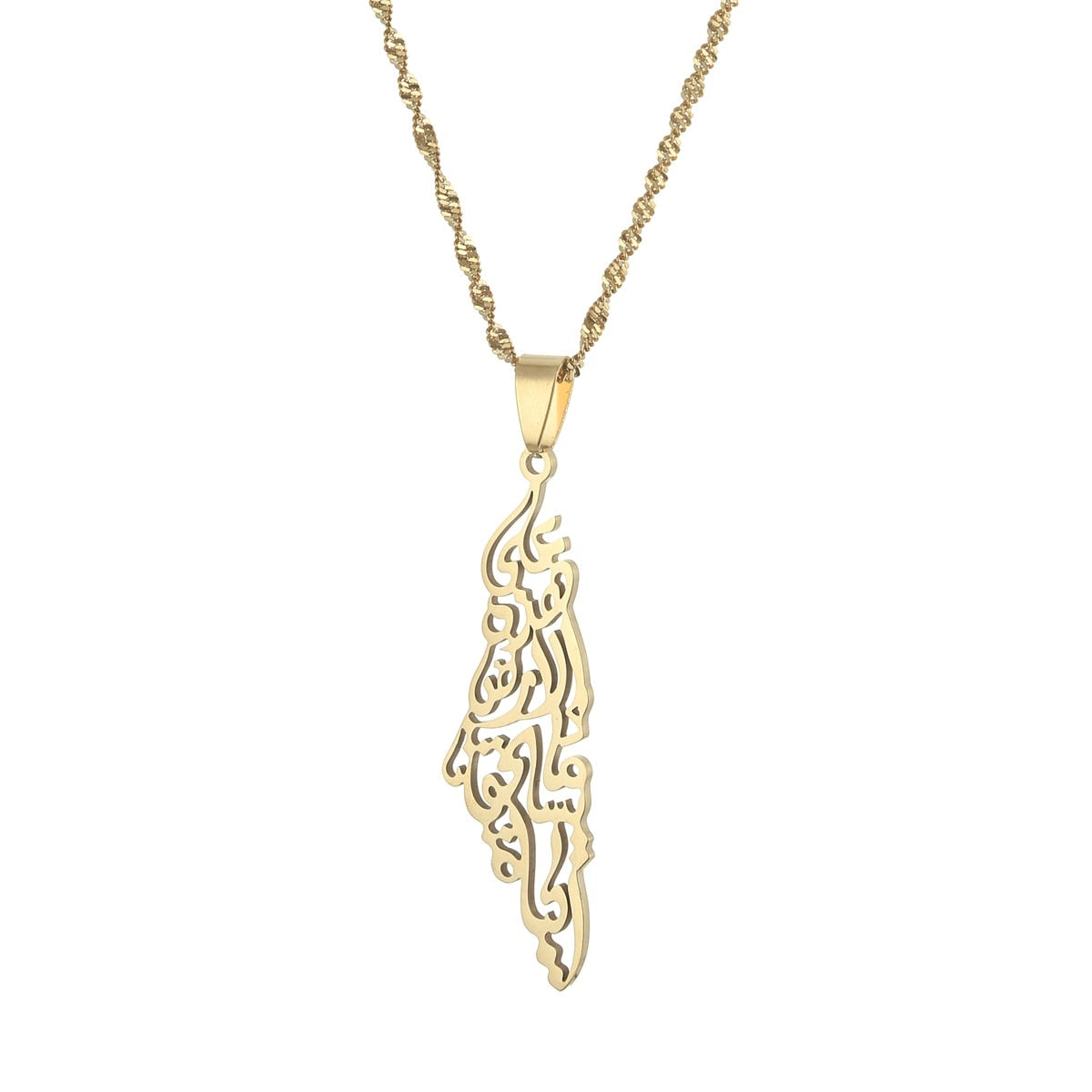 Collier carte Palestine en arabe - Maghreb Souk