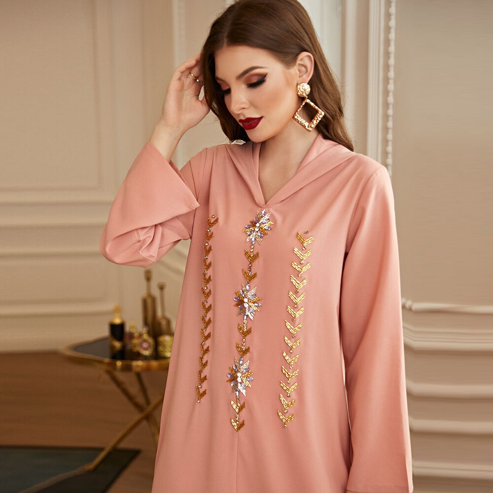 Djellaba traditionnelle ROSA - Maghreb Souk
