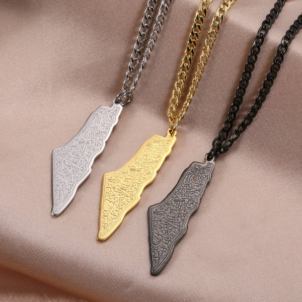 Collier pendentif carte Palestine - Maghreb Souk